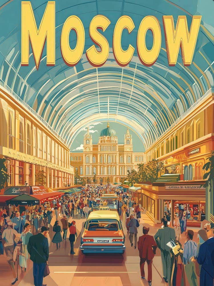 Aihrgdesign A 1970s Inspired Travel Poster For Moscow 4