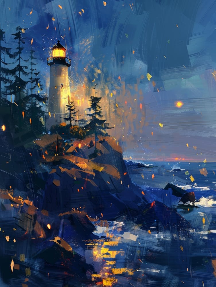 Lighthouse At Night 7