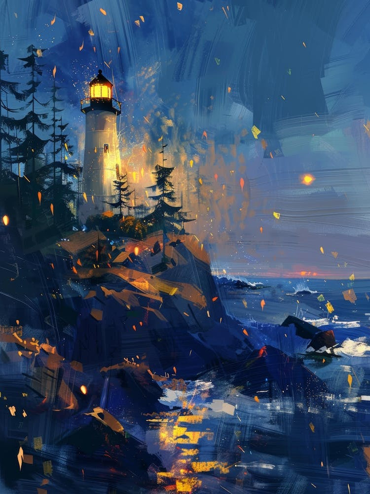Lighthouse At Night 7
