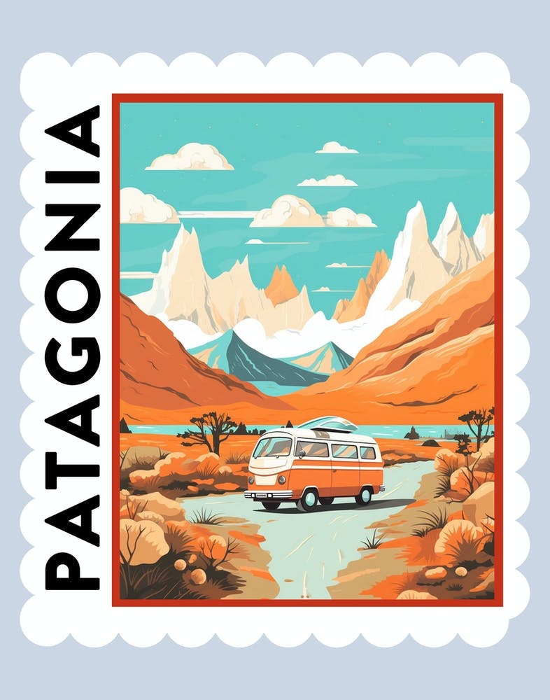 Patagonia 1 Travel Stamp Poster