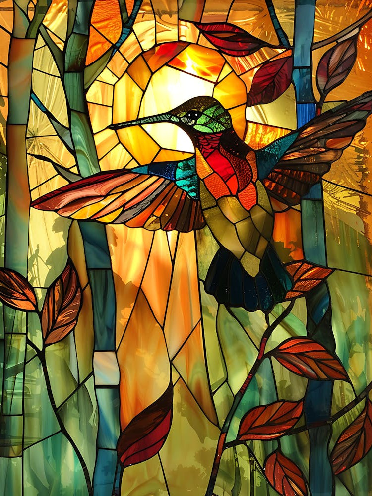 Hummingbird Stained Glass 15