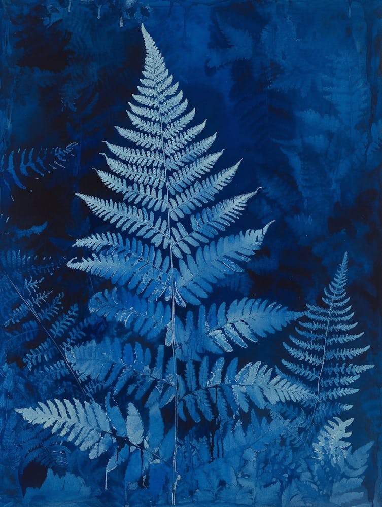 Blue Star Fern Painting 2