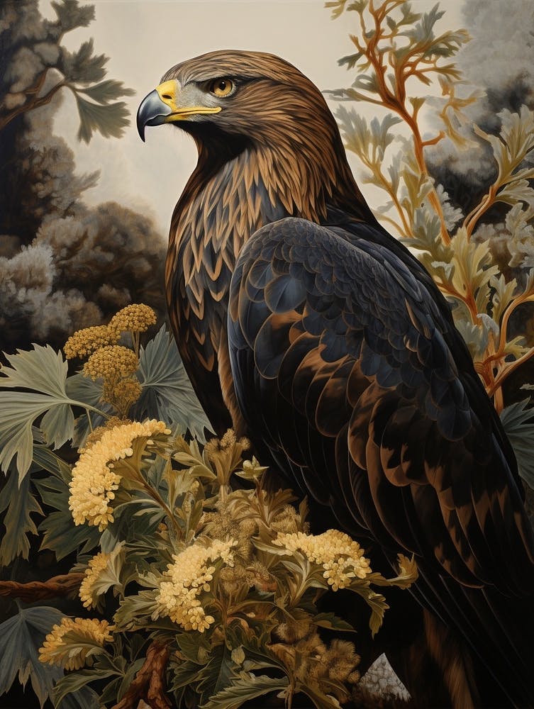 Dark And Moody Botanical Golden Eagle 2