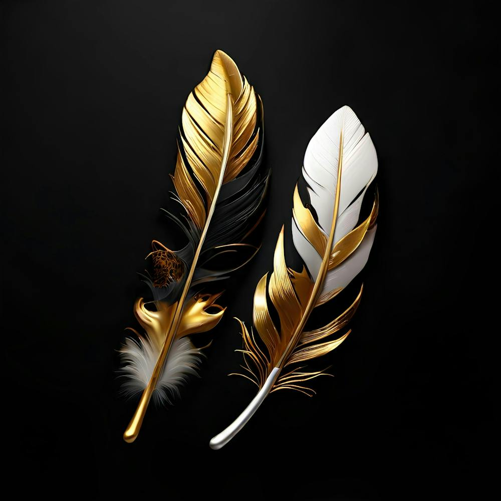 Gold And Black Feathers 1