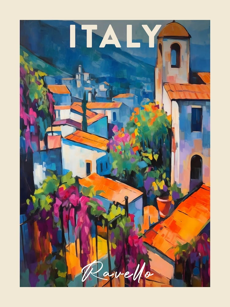 Ravello Italy 3 Fauvist Painting Travel Poster