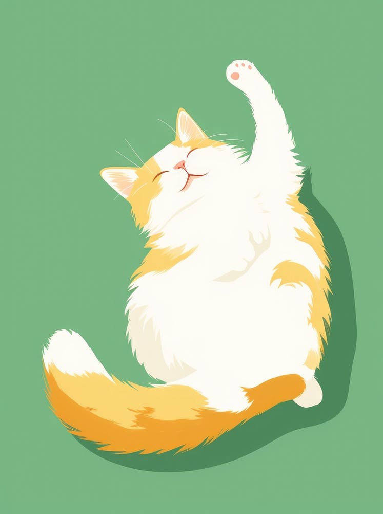 Cat Laying On The Floor