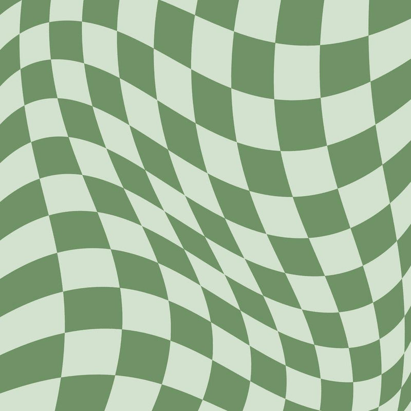 Warped Checker Muted Green Square