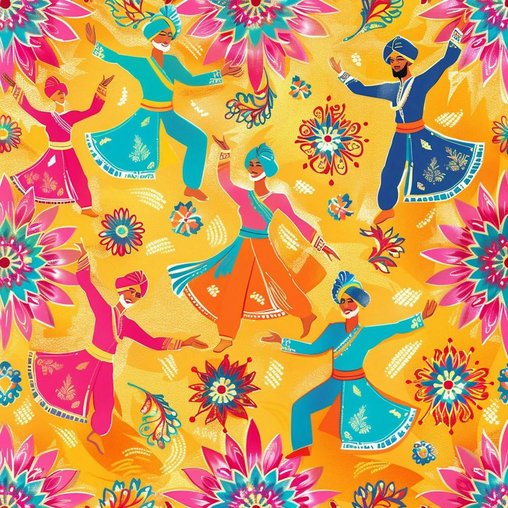 Baisakhi Banner Texture With Punjabi Dance Motif 17183 1