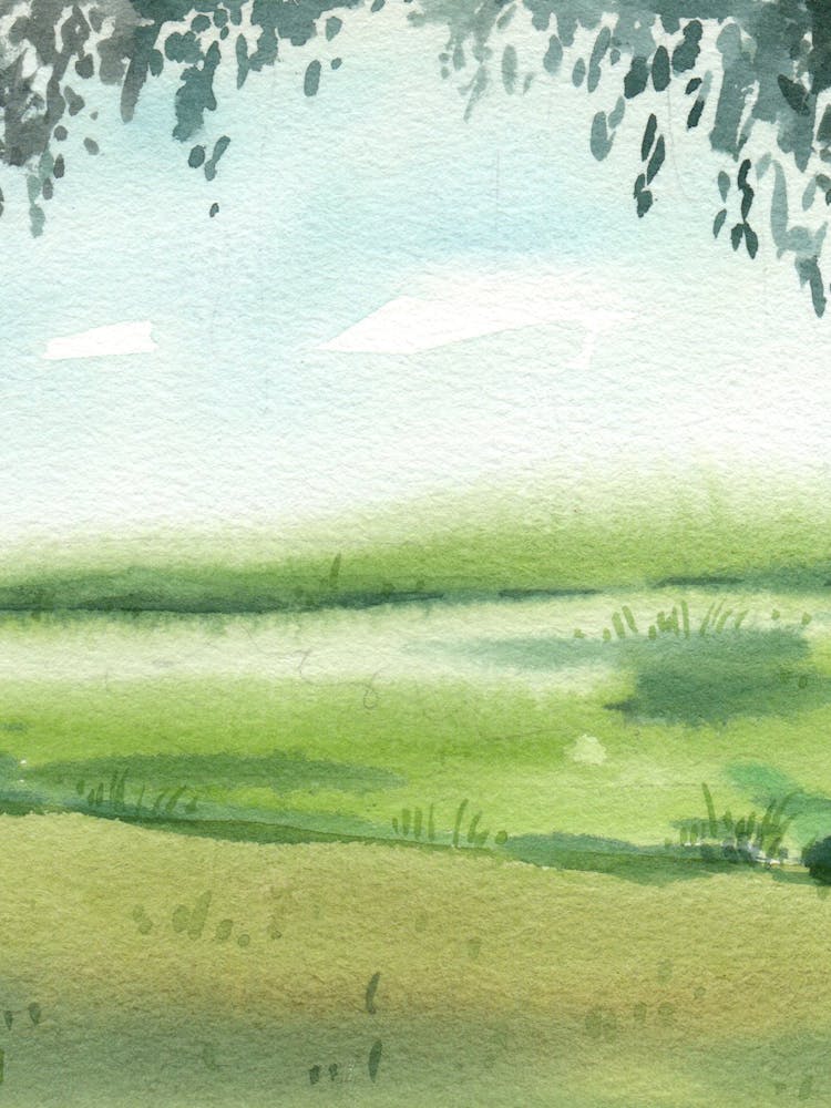 Watercolor Of A Field 1