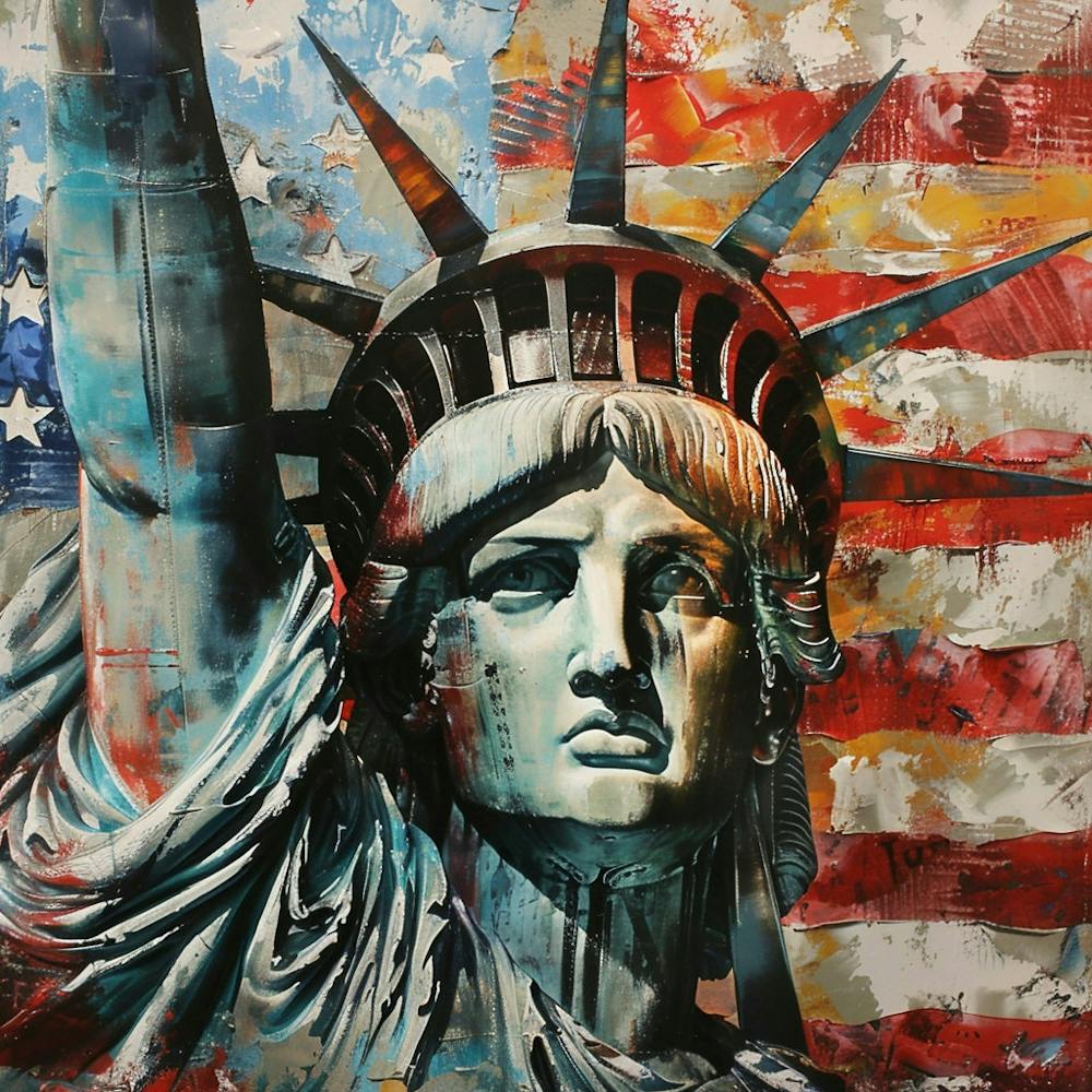 Statue of Liberty NY Usa Oil Painting Illustration 1720004186 2