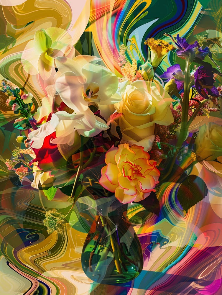 Colorful Flowers In A Vase