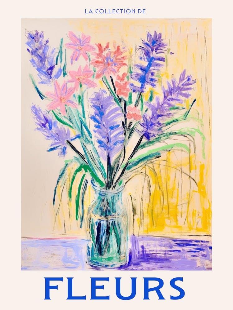 French Flower Poster Lavender
