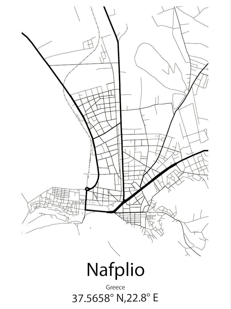 Nafplio,Greece Minimalist Map