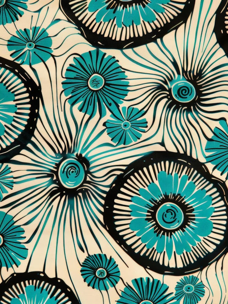 Blue And Black Flowers