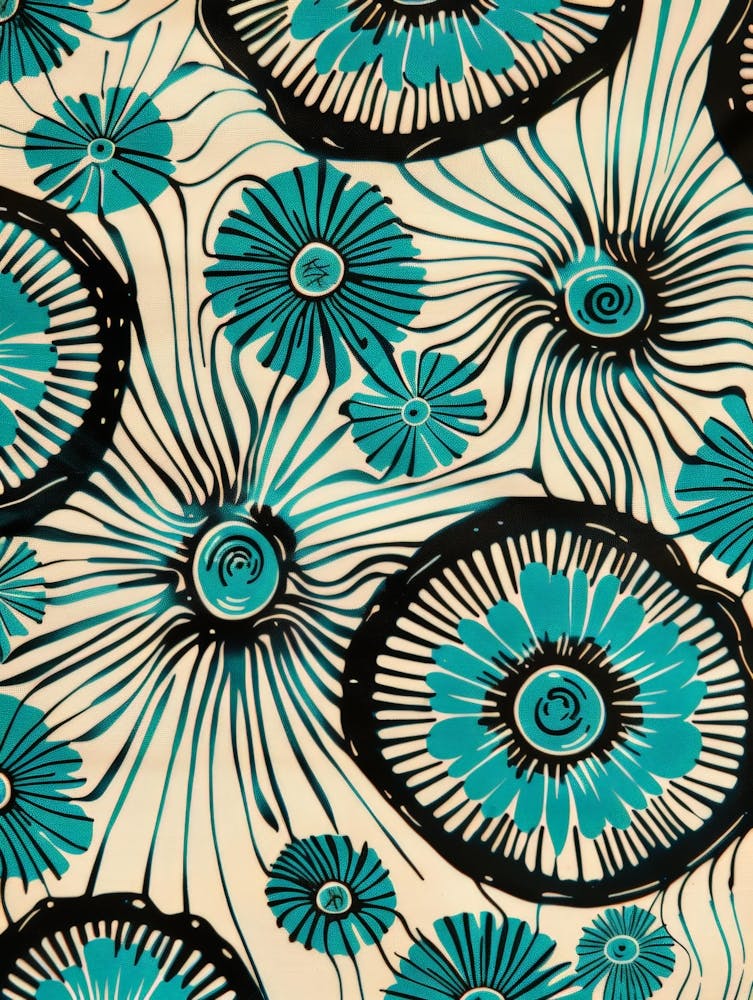 Blue And Black Flowers