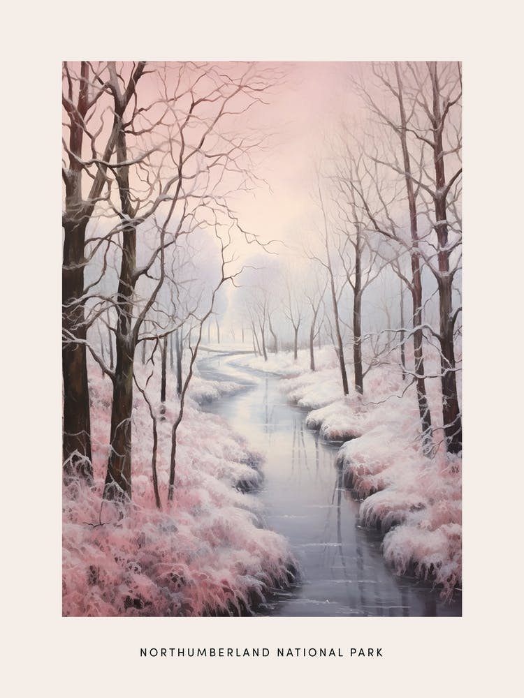 Dreamy Winter National Park Poster  Northumberland National Park United Kingdom 2