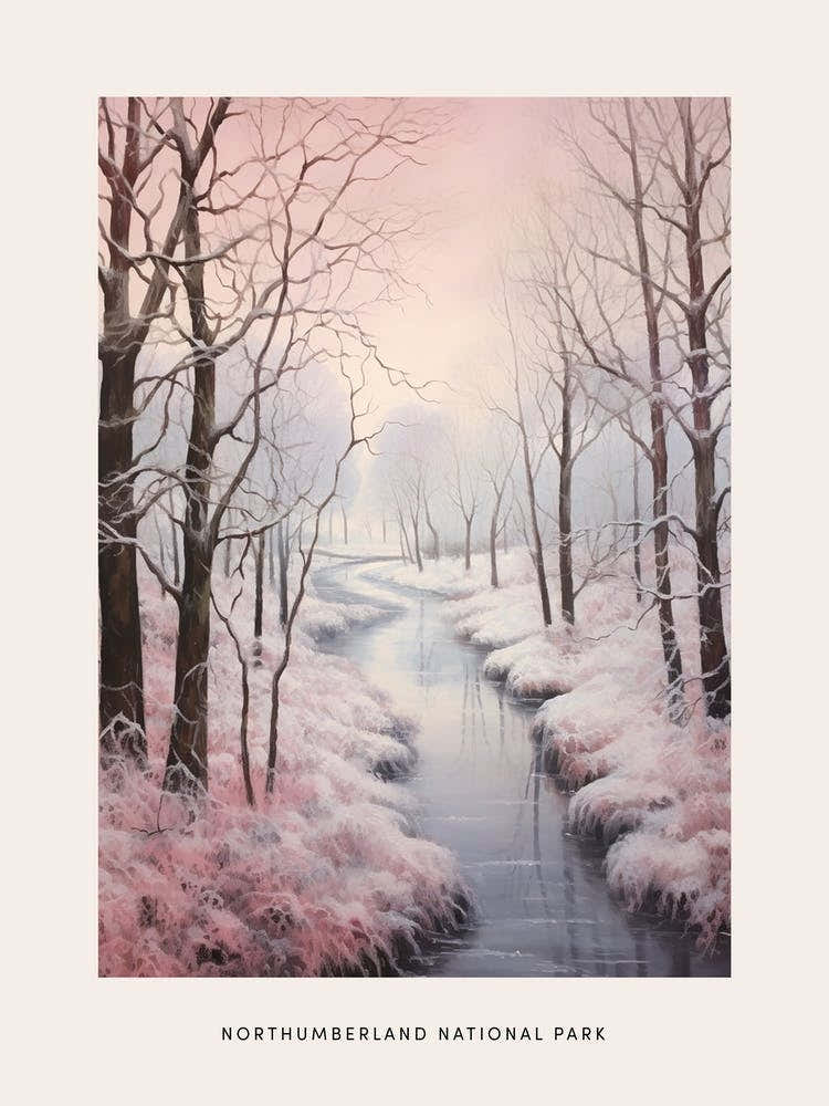 Dreamy Winter National Park Poster  Northumberland National Park United Kingdom 2