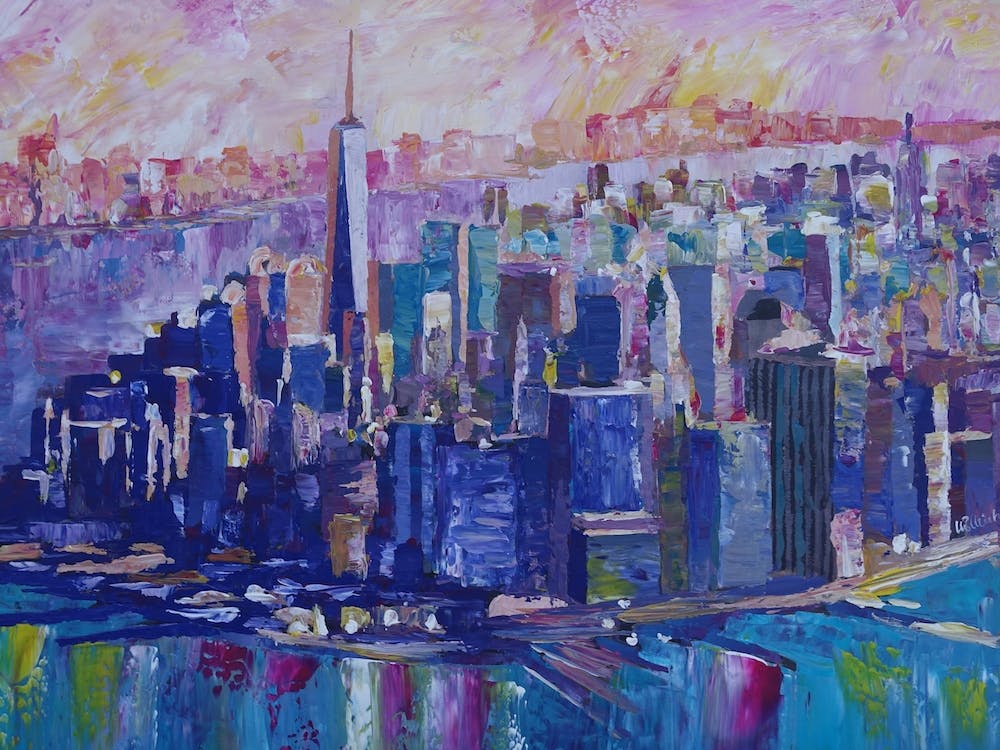 Downtown Manhattan Skyline In Morning Light