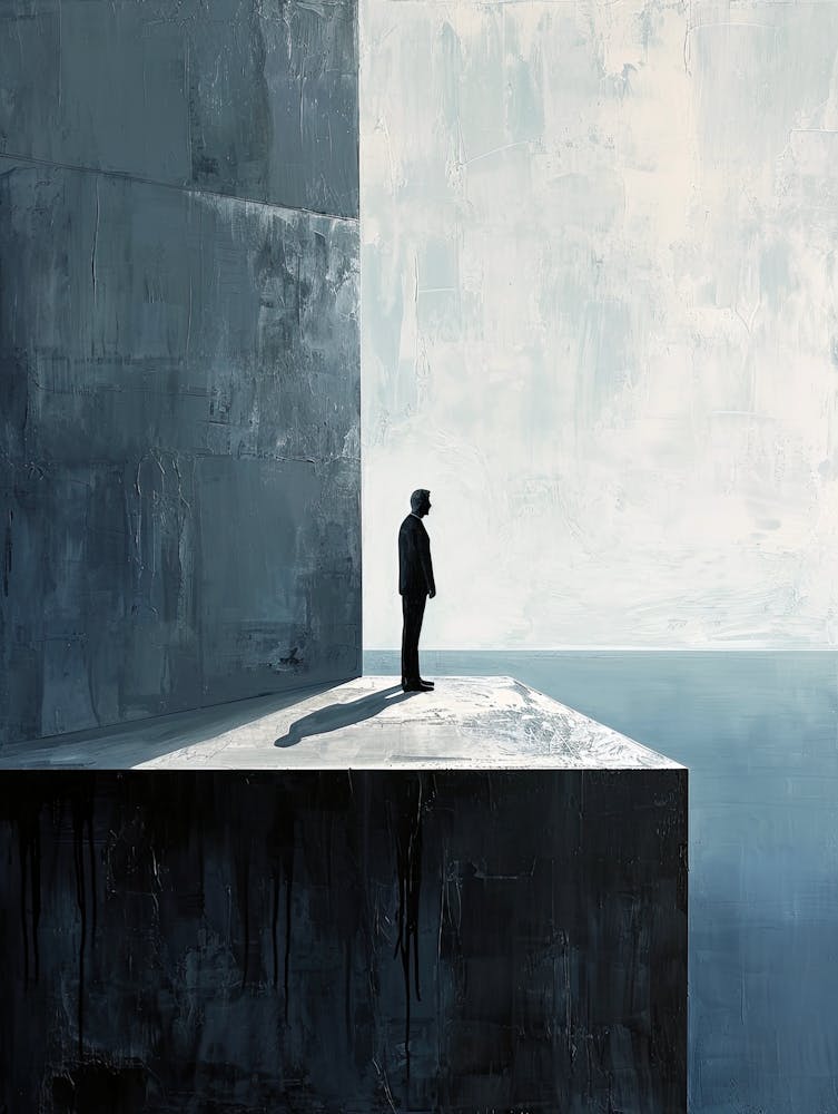 Man Standing On Ledge, Minimalism