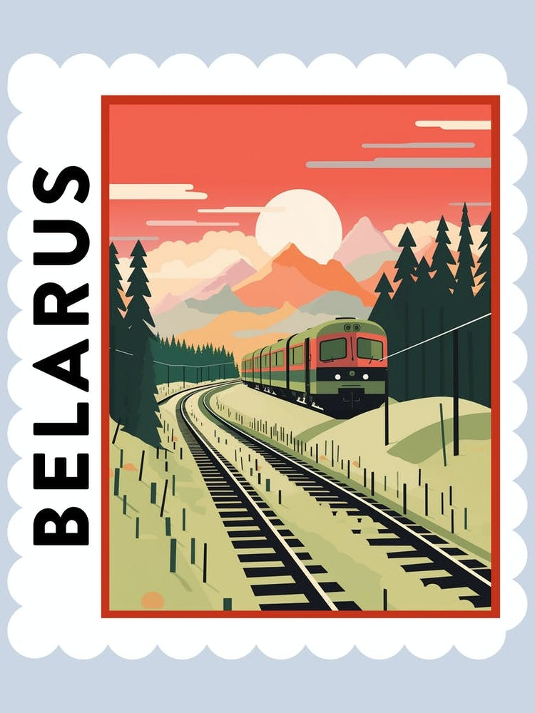 Belarus Travel Stamp Poster