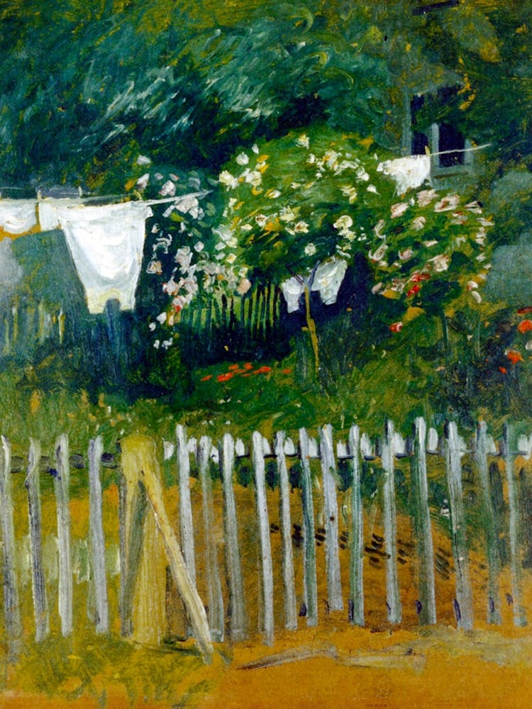 August Macke S Laundry In The Garden In Kandern (1907) Famous Painting