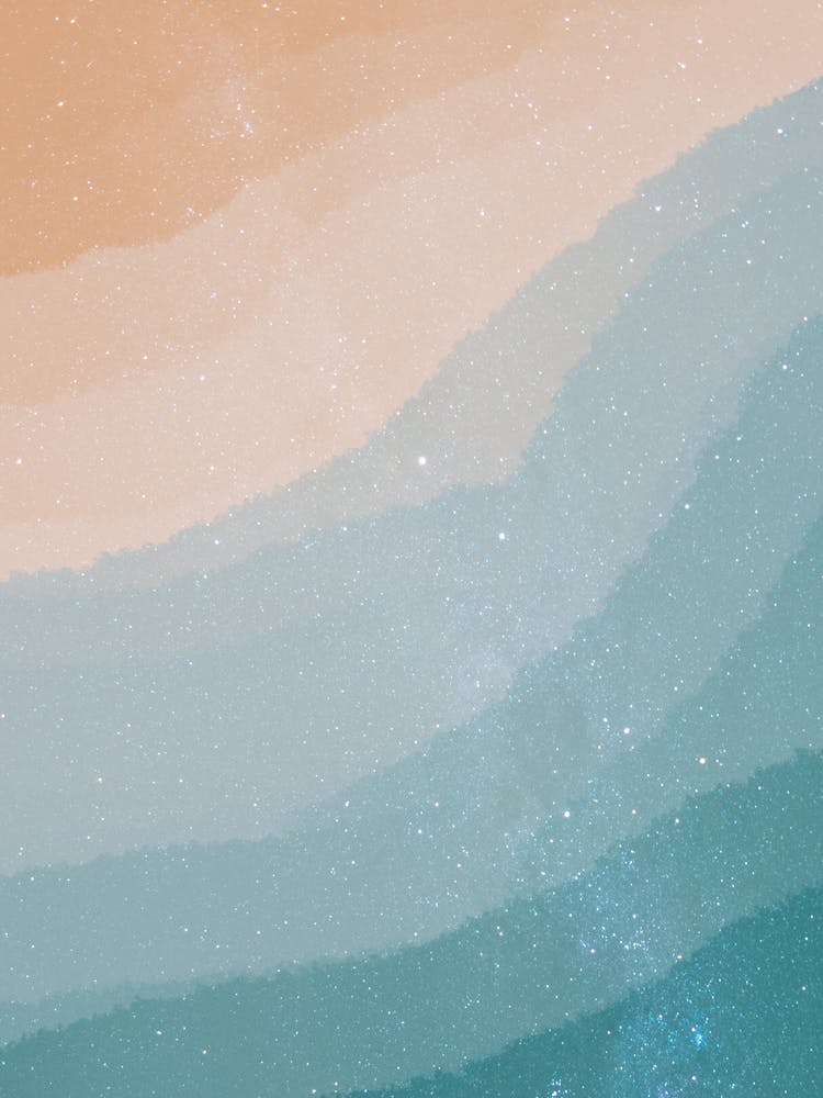 Minimal art abstract watercolor painting of sand and calm waves