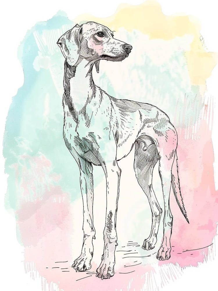 Pastel Saluki Dog Pastel Illustration 2