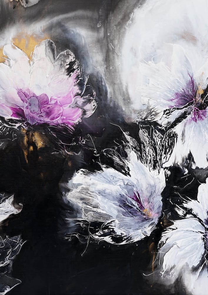 Black Background Abstract Flowers 2