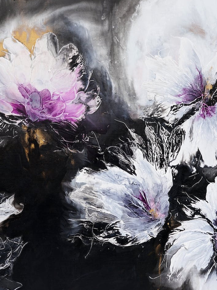 Black Background Abstract Flowers 2