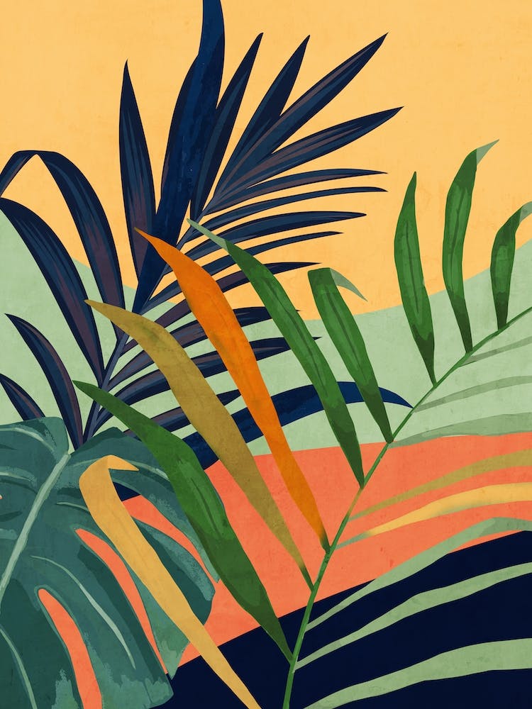 Abstract Art Tropical Leaves 117