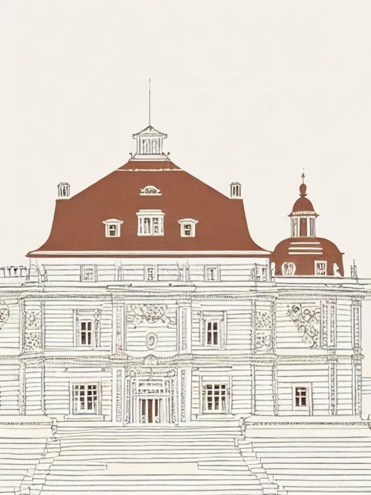 Linderhof Palace Ettal Boho Landmark Illustration