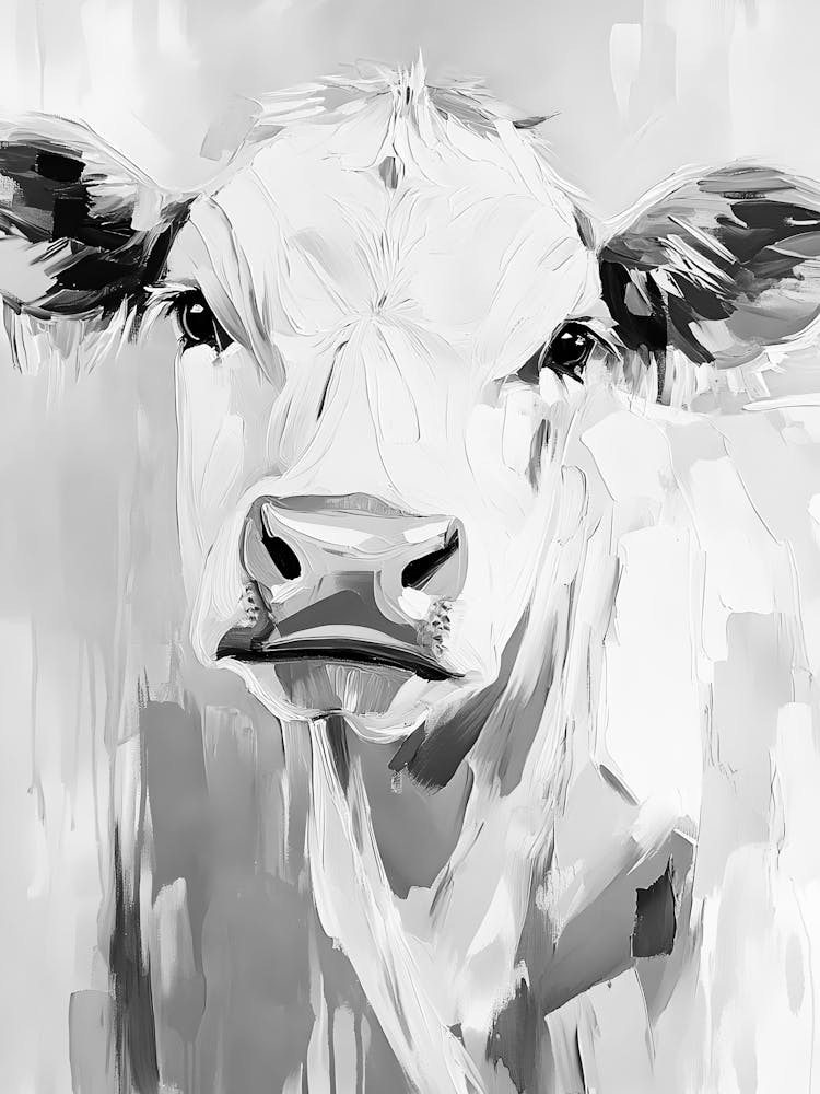 Cow In Black And White
