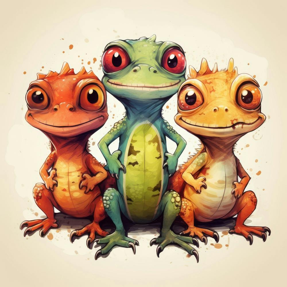 Three Lizards