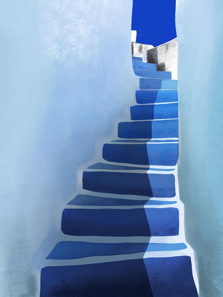 Blue Stairs Santorini