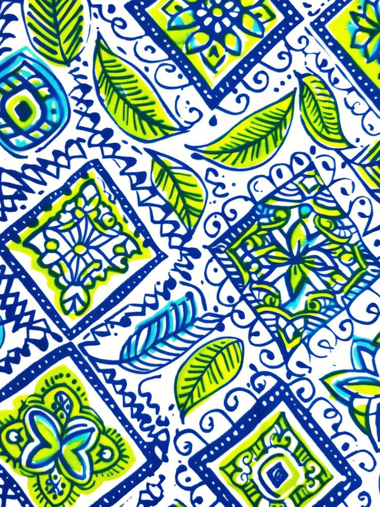 Blue And Green Paisley