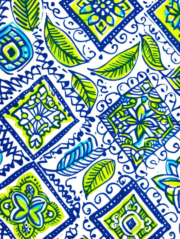 Blue And Green Paisley