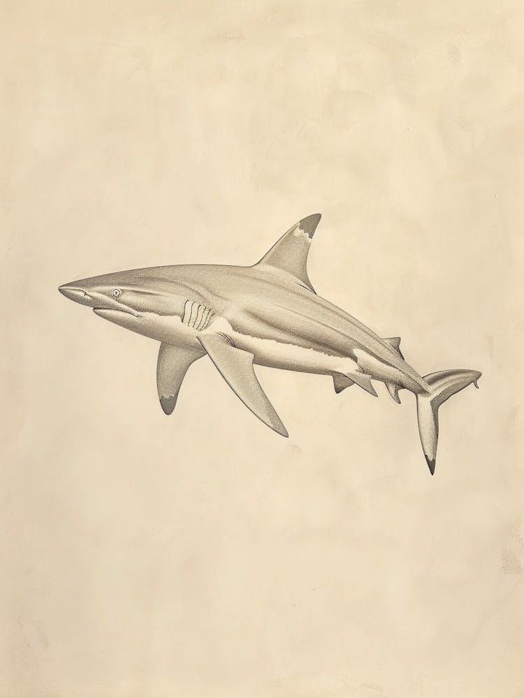 Pelagic Thresher Vintage Illustration 3