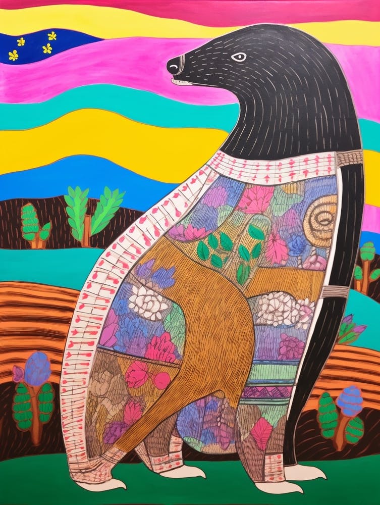 Maximalist Animal Painting Mongoose 2