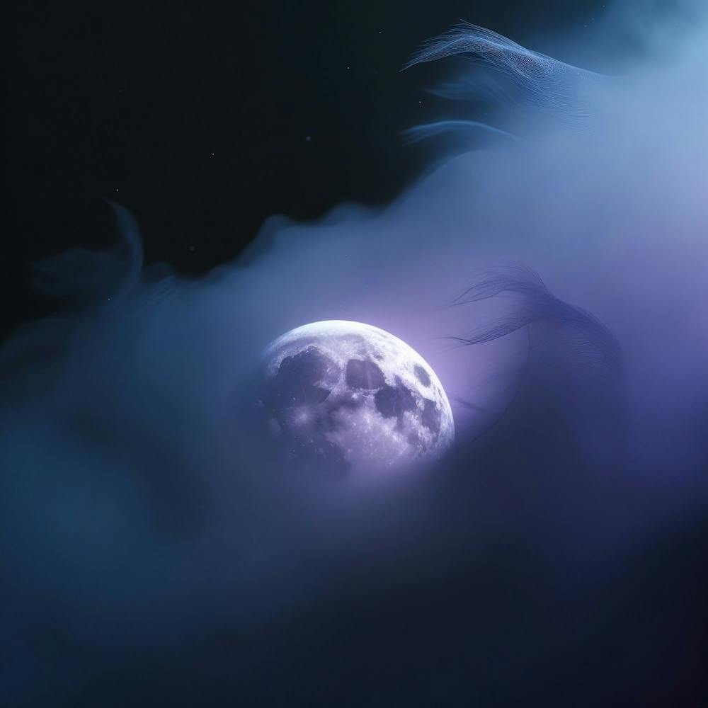 Full Moon In The Clouds