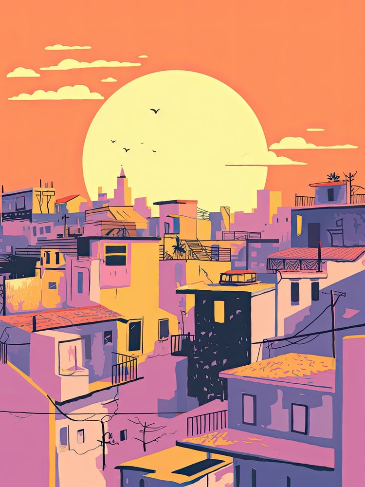 Buenos Aires In Risograph Style