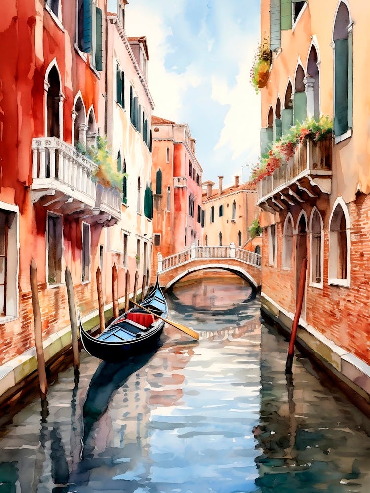Gondelkanal Venedig, Italien