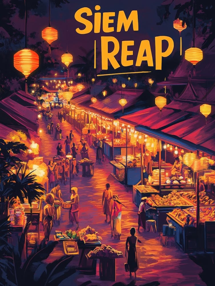 Aihrgdesign A 1970s Inspired Travel Poster For Siem Reap 2