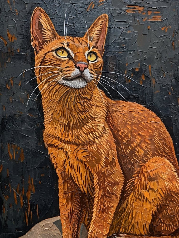 Somali Cat Relief Illustration 4