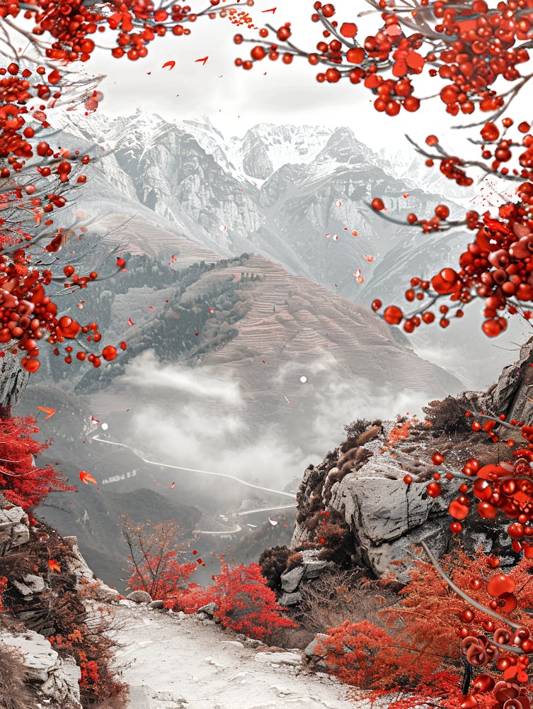 Autumn Leaves In The Mountains