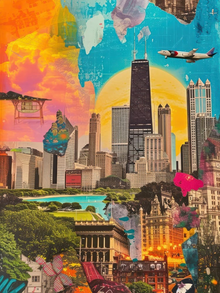 Chicago   Retro Collage Style 2