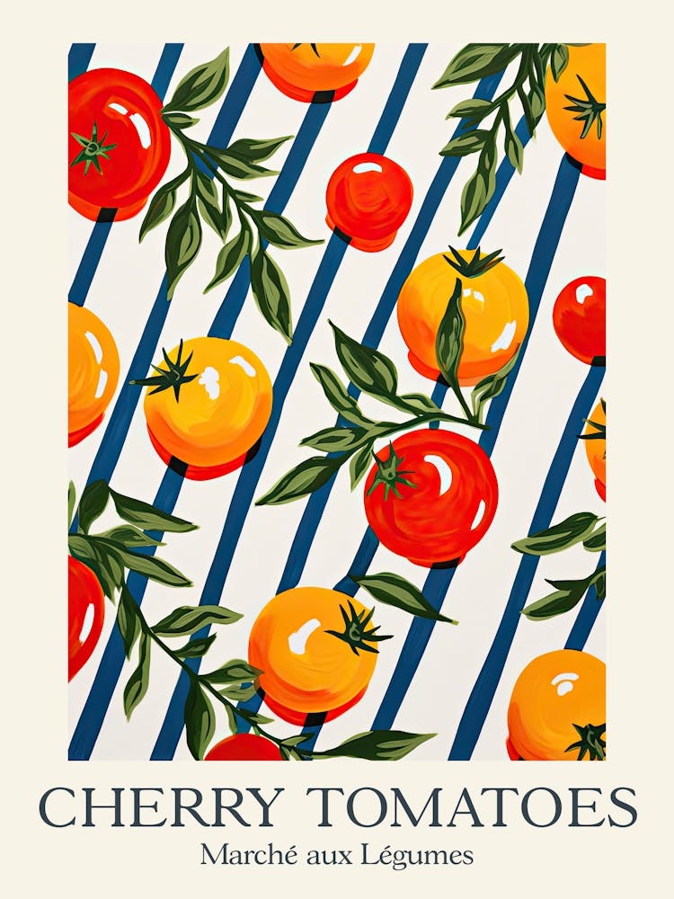 Marche Aux Legumes Cherry Tomatoes Summer Illustration 3