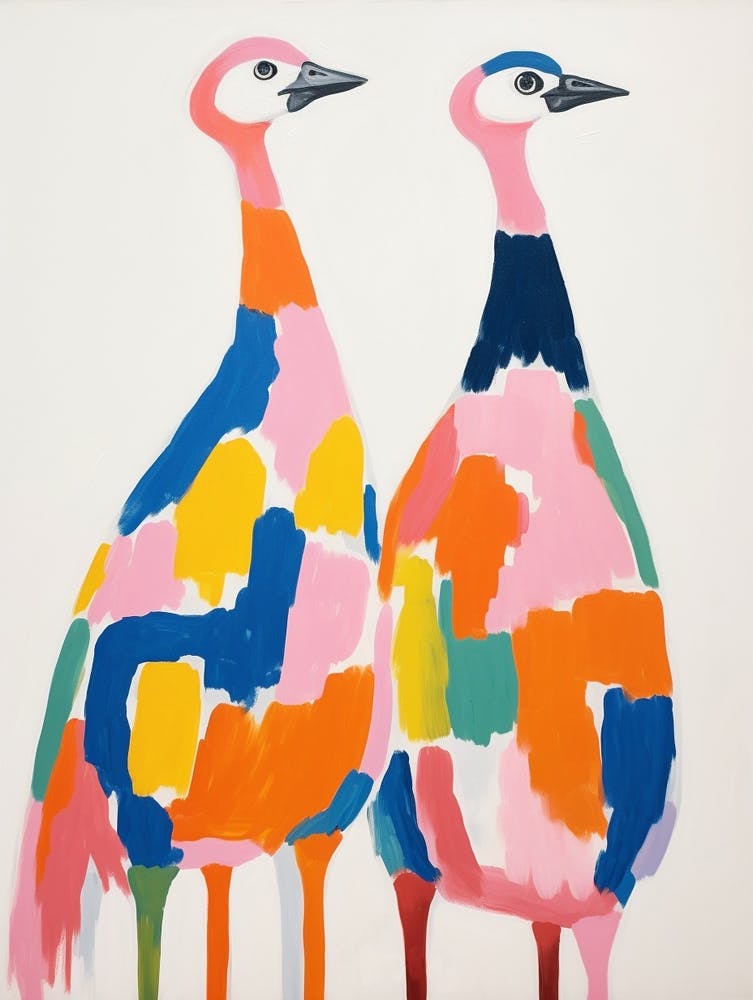 Colourful Kids Animal Art Ostrich 2