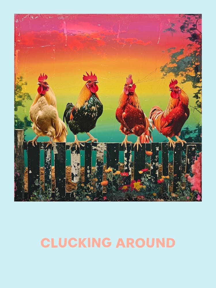 Clucking Around Chickens On The Fence 3