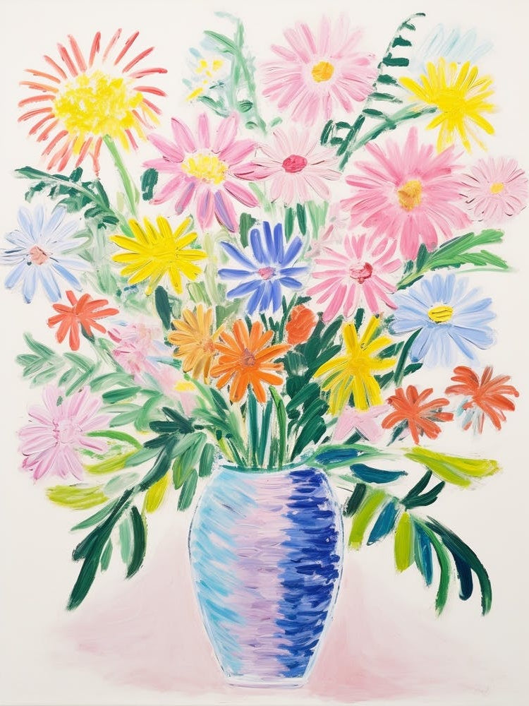 Flower Painting Fauvist Style Asters 1