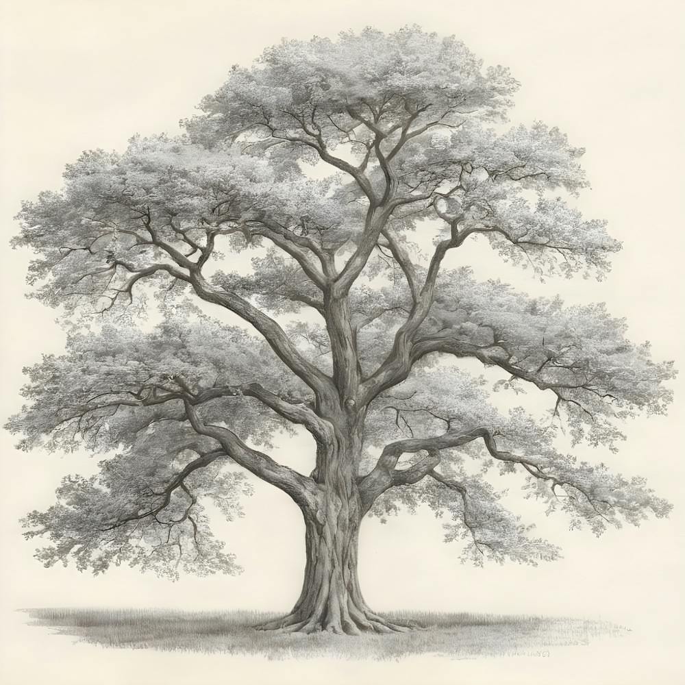 Dessin d'arbre antique, Art imprimable